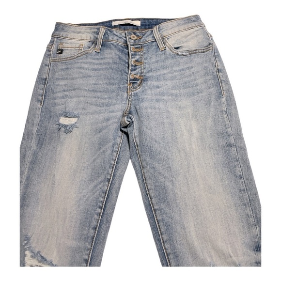 KANCAN USA Estilo 5 Pocket
Button Fly Mid Rise
Distressed Denim Jeans Size 3/25 - Picture 9 of 11